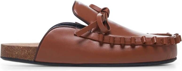 JW Anderson Bruine leren sandalen met strikdetail Brown Dames