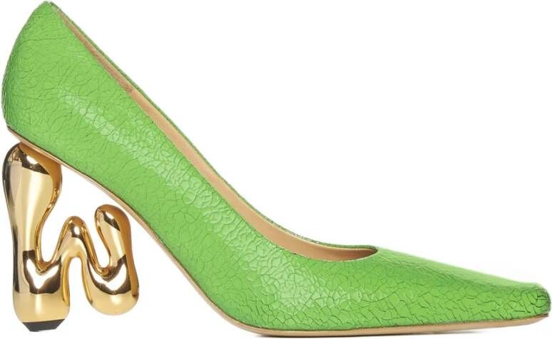 JW Anderson Fluorescerend Groene Bubble Heel Leren Pumps Green Dames