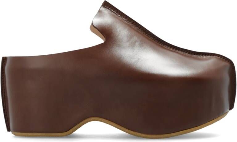 JW Anderson Leren klompen op hoge platform Brown Dames