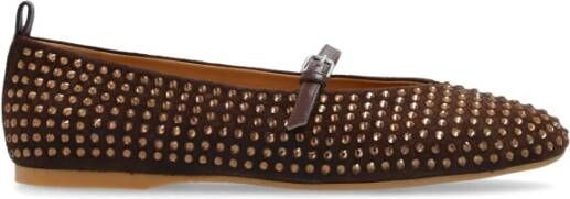 JW Anderson Leren Mary Jane Ballet Flats Brown Dames