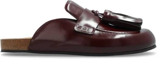 JW Anderson Leren Pantoffels Red Heren