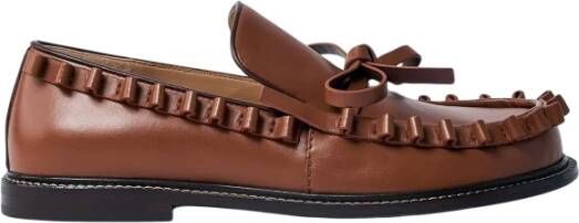 JW Anderson Ruffle Leren Loafers Brown Dames