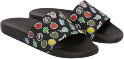 JW Anderson Sticker Pool Slides Black Heren