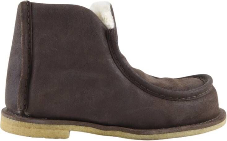 JW Anderson Suède Enkellaarzen Rubberen Zool Brown Dames