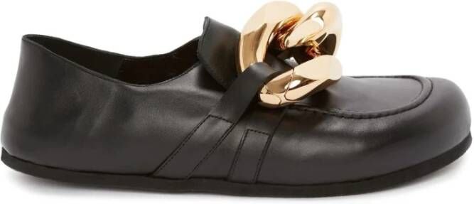 JW Anderson Zwarte Leren Casual Loafers Black Dames