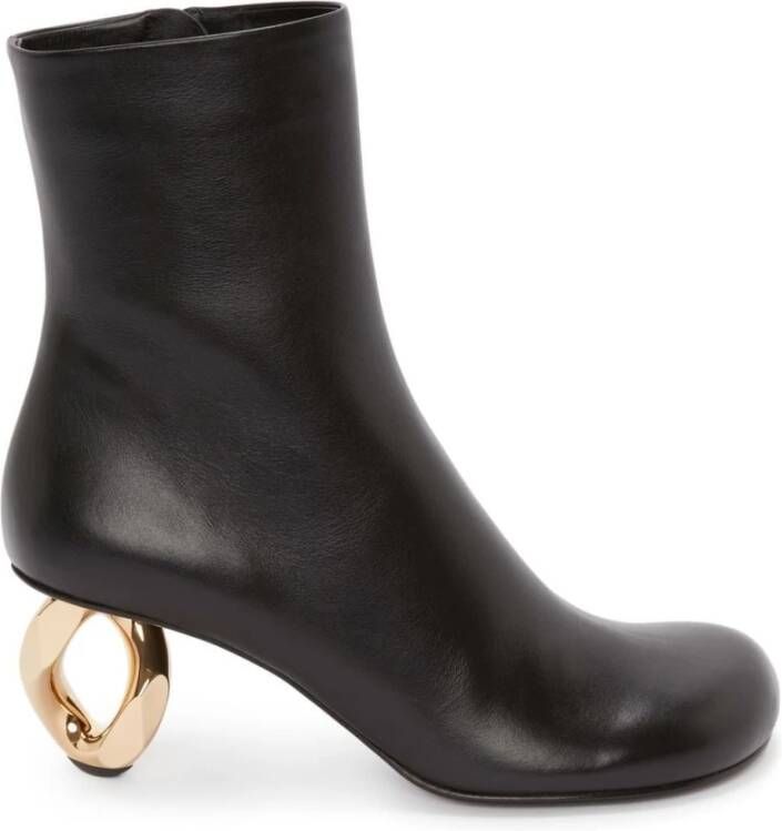 JW Anderson Zwarte leren enkellaarzen met 6 cm hak Black Dames