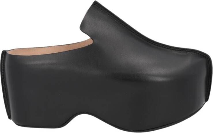 JW Anderson Zwarte Leren Platform Instappers Black Dames