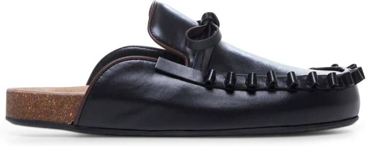 JW Anderson Zwarte leren sandalen met strikdetail Black Dames