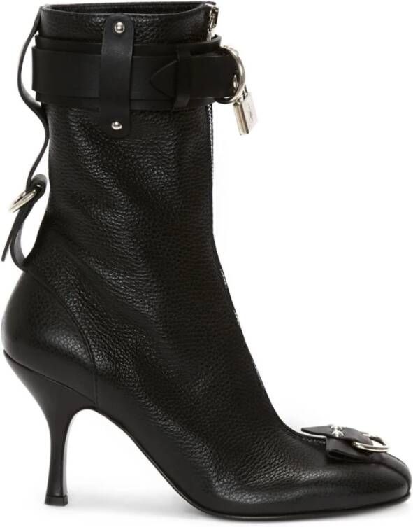 JW Anderson Zwarte Punk Enkelhak Laars Black Dames