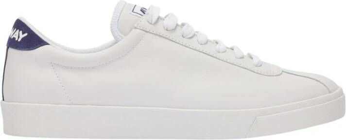 K-way Stijlvolle witte sneakers met blauw detail White Heren