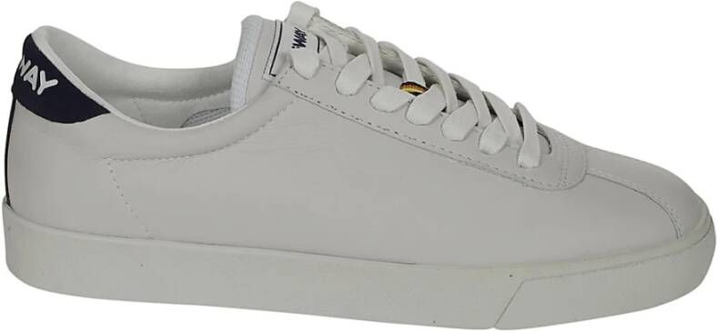 K-way Stijlvolle witte sneakers met blauw detail White Heren