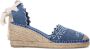 Karl Lagerfeld Denim Espadrille Mid Heel Sandal Blue Dames - Thumbnail 1