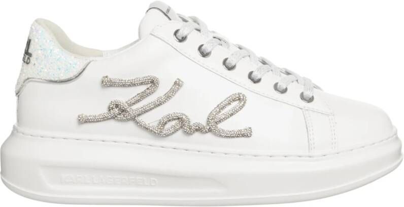 Karl Lagerfeld Effen Vetersluiting Sneakers White Dames