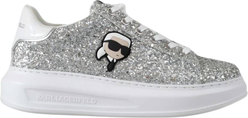 Karl Lagerfeld Glanzende Sneakers NFT K Ikonik Gray Dames