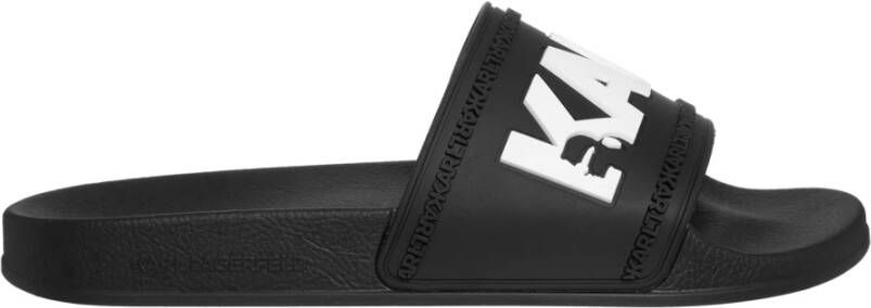 Karl Lagerfeld Zwarte Flip-Flop Regelmatige Stijl Black Heren