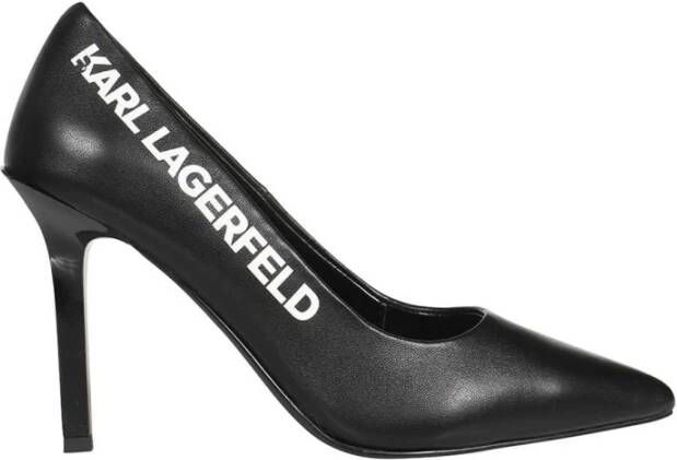 Karl Lagerfeld Leren Pumps met Puntige Neus Black Dames