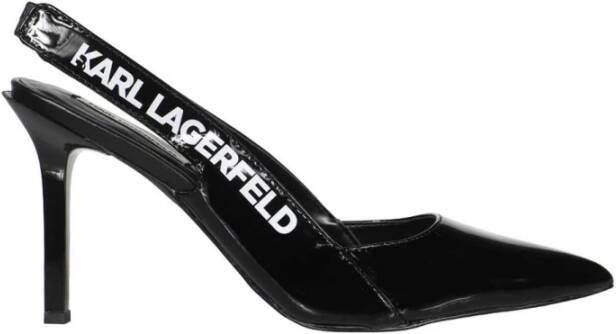 Karl Lagerfeld Logo Print Slingback Pumps Black Dames