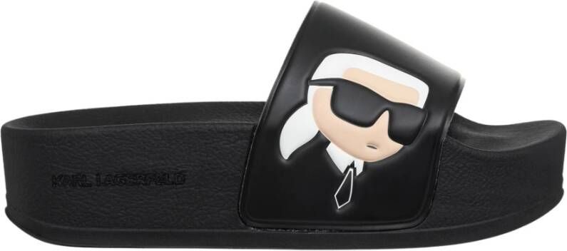 Karl Lagerfeld Maxi Slides Enkelvoudige Sandalen Black Dames