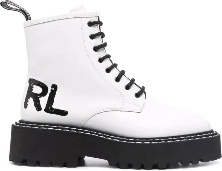 Karl Lagerfeld Patrol II borstel logo booties White Dames