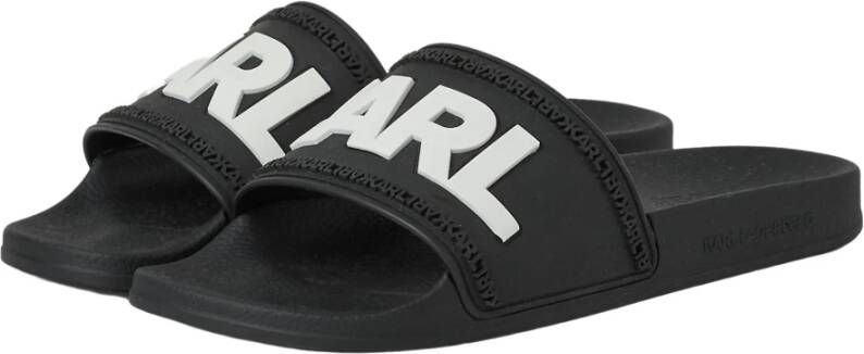 Karl Lagerfeld Zwarte Flip-Flop Regelmatige Stijl Black Heren