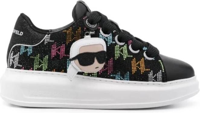 Karl Lagerfeld Sneaker Kapri Zwart Strass Logo Multi Black Dames