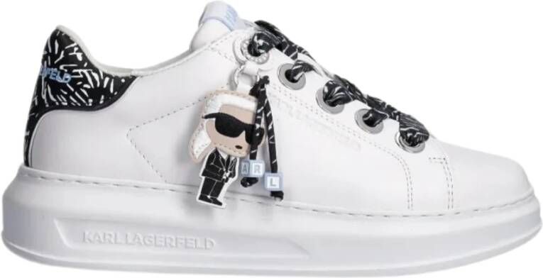 Karl Lagerfeld Sneakers kapri sleutelhanger kl62574f wit White Dames