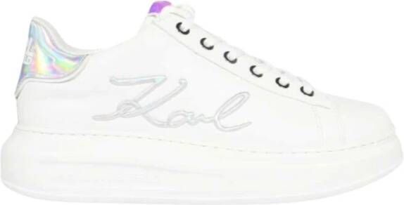 Karl Lagerfeld women& shoes leather trainers sneakers Kapri Signia Wit Dames