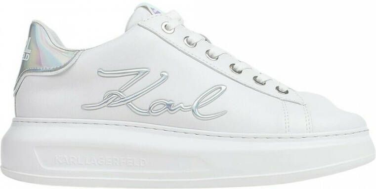 Karl Lagerfeld women& shoes leather trainers sneakers Kapri Signia Wit Dames