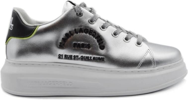 Karl Lagerfeld Zilveren Synthetische Platform Sneaker Gray Dames