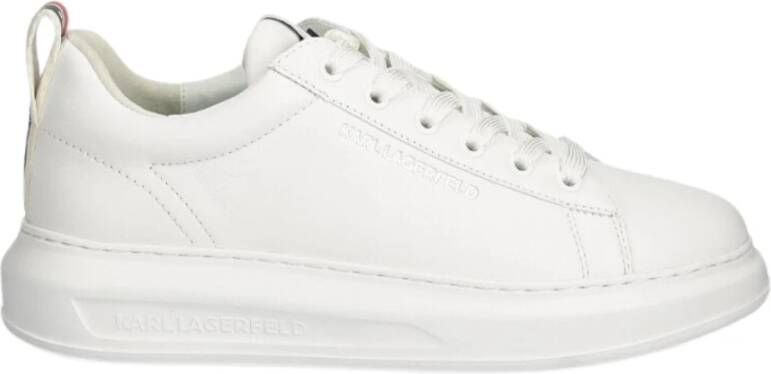 Karl Lagerfeld Witte Leren Heren Sneakers Essential White Heren