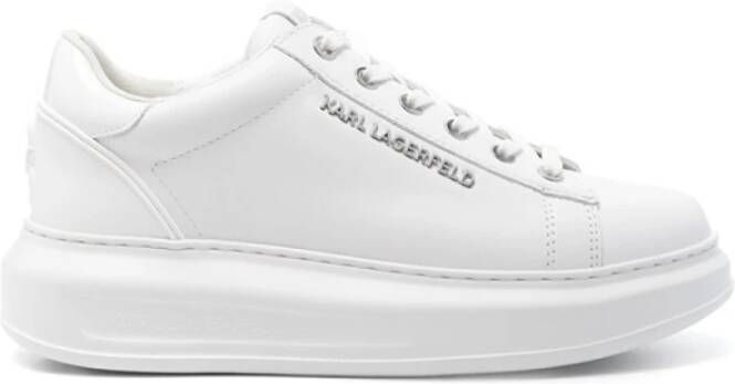 Karl Lagerfeld Witte Leren Sneakers met Logodetails White Dames