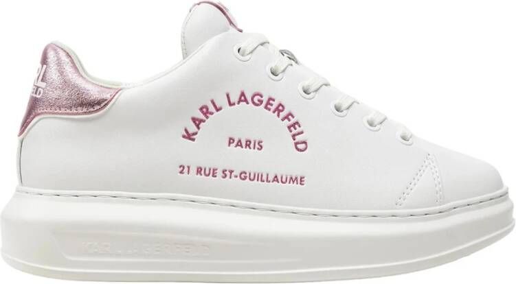 Karl Lagerfeld Witte Roze Sneakers Kapri White Dames