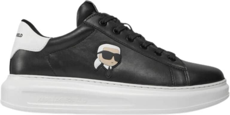 Karl Lagerfeld Zwarte Leren Herensneakers Black Heren