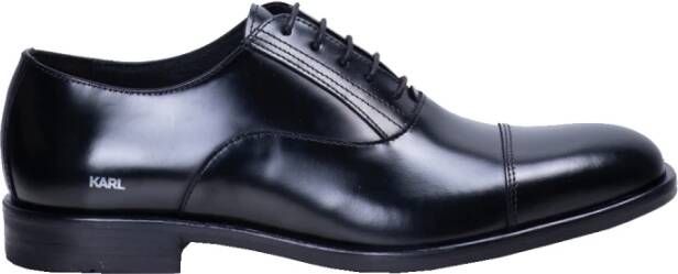 Karl Lagerfeld Zwarte Leren Oxford Veterschoenen Black Heren