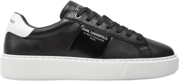 Karl Lagerfeld Zwarte Leren Sneakers Maxi Kup Black Heren