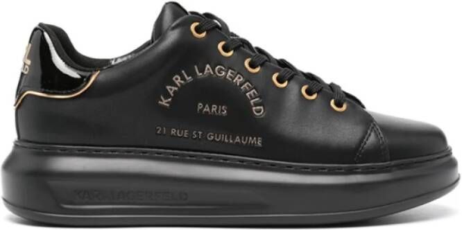 Karl Lagerfeld Zwarte Veterschoenen met Logodetails Black Dames