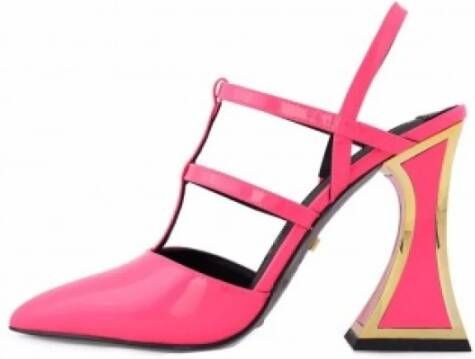 Kat Maconie Roze Leren Sandalen met Gouden Accenten Pink Dames