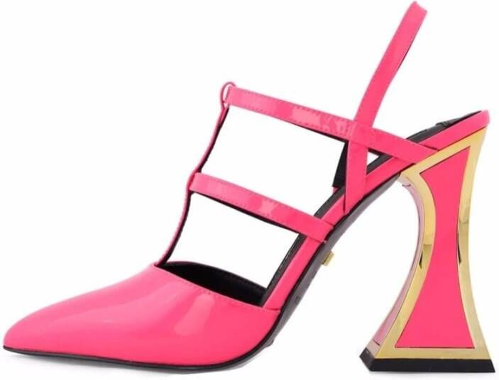 Kat Maconie Roze Leren Sandalen met Gouden Accenten Pink Dames