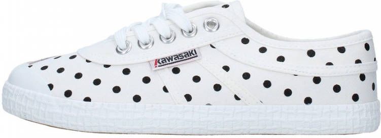 Kawasaki Polka Dot Canvas Sneakers White