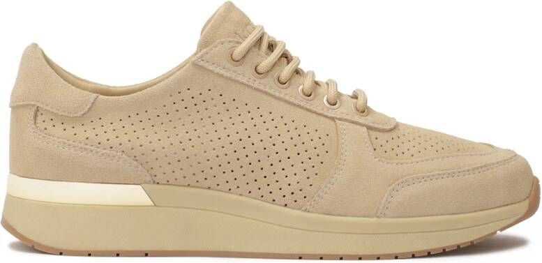 Kazar Beige geperforeerde suède sneakers Beige Dames