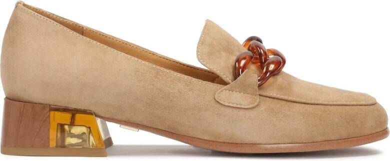 Kazar Beige halfschoenen met ketting op een originele hak Beige Dames