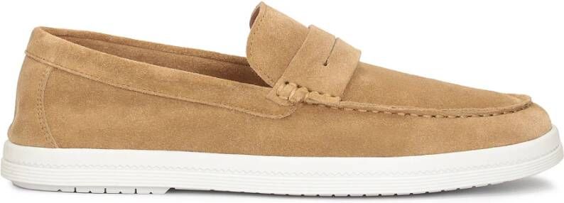 Kazar Beige instap sneakers op een witte zool Beige Heren