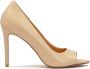 Kazar Beige leren peep toe hoge hakken pumps Beige Dames - Thumbnail 2