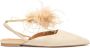 Kazar Beige platte trouwpompen met veren Beige Dames - Thumbnail 1