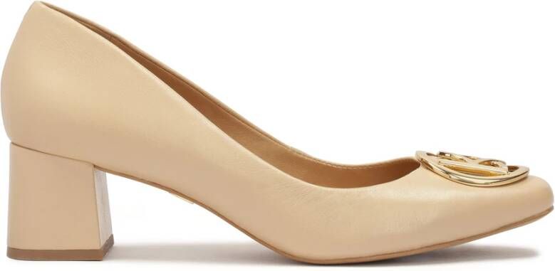 Kazar Beige pumps met een brede hak Beige Dames