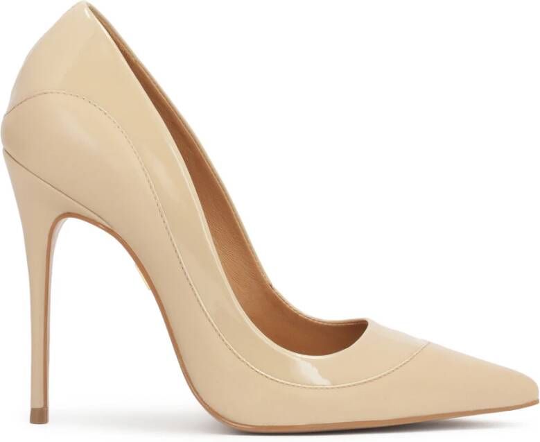 Kazar Beige pumps op een slanke stilettohak met een gelakt inzetstuk Beige Dames