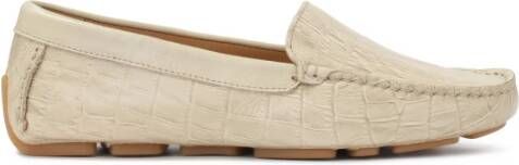 Kazar Beige reliëflederen mocassins Beige Dames