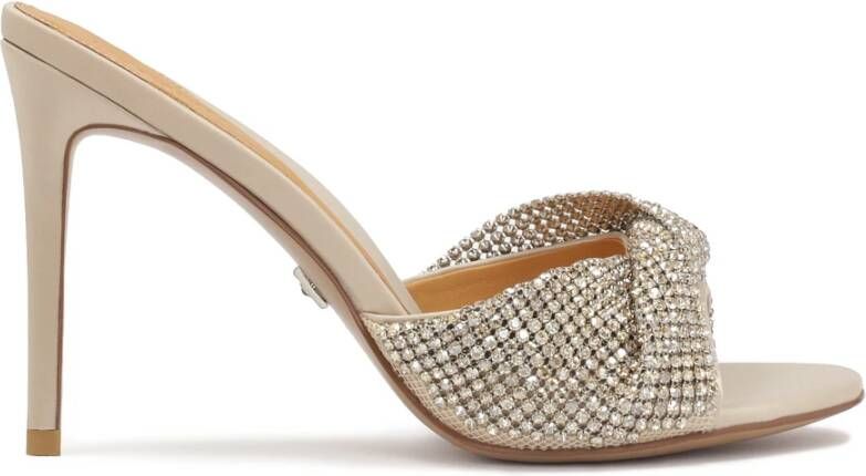 Kazar Beige stiletto muiltjes versierd met zirkonia Beige Dames