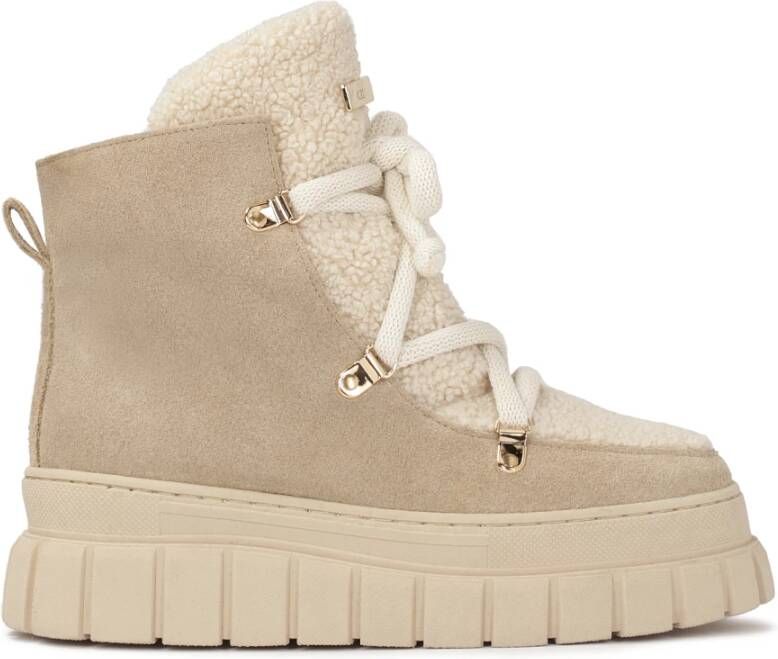 Kazar Beige suède sneeuwlaarzen met synthetische bont Beige Dames