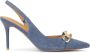 Kazar Blauwe denim stof slingback pumps Blue Dames - Thumbnail 2